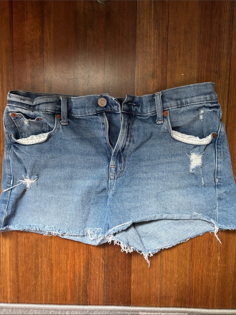 GAP Light Blue Distressed Denim Cutoff Shorts